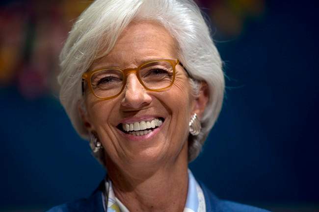 International Monetary Find (IMF) Managing Director Christine Lagarde laughs during a forum in Lima, Peru, Wednesday, Oct. 7, 2015, during the annual meetings of the World Bank Group and IMF. 