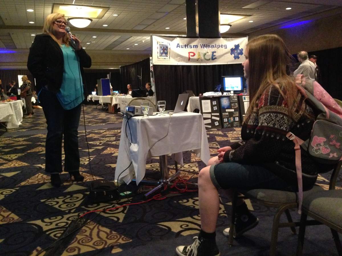 A speaker at the autism expo.  