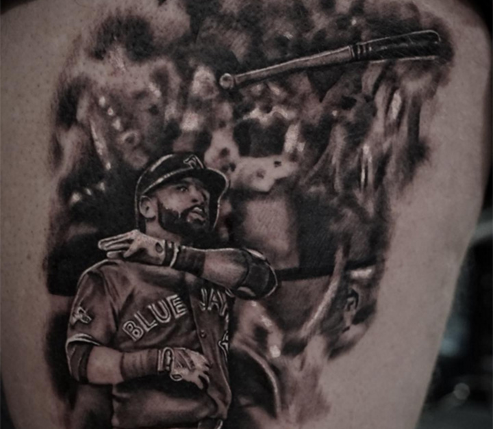 Fan who got Jose Bautista 'bat flip' tattoo has no regrets