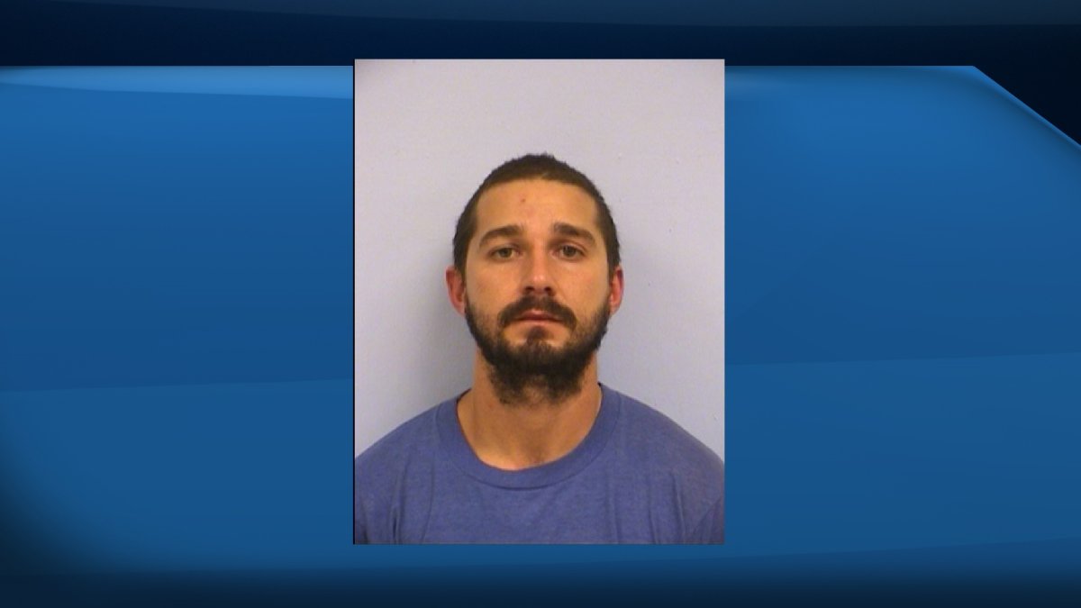This booking mug provided by the Austin Police Department shows Shia LaBeouf. 
