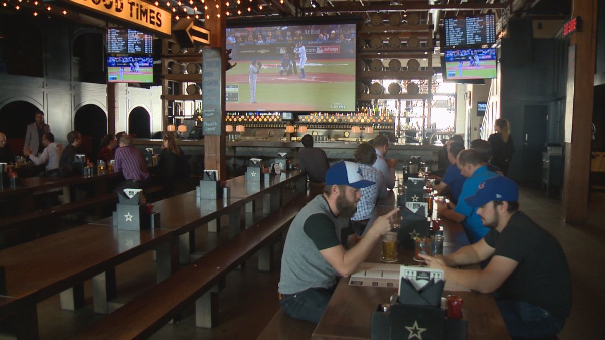 Calgary Blue Jays fans watching game 1 at National on 10th. 