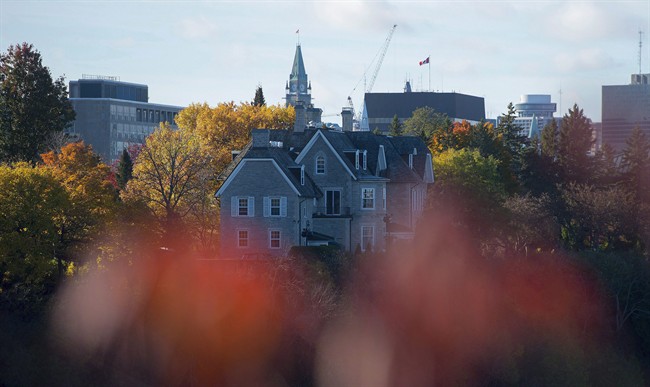 The Canadian prime ministers' residence, 24 Sussex, is seen on the banks of the Ottawa River in Ottawa on Oct. 26, 2015.