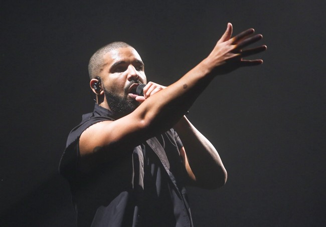 Drake performs during the Austin City Limits Music Festival in Zilker Park on Saturday, Oct. 10, 2015, in Austin, Texas. From Carlton Banks to Marvin Gaye and someone who's stubbed his toe, Toronto rapper Drake is sparking scores of comparisons, parodies and memes with his shimmy-shuffle slow grooves in his new video for the earworm "Hotline Bling." .