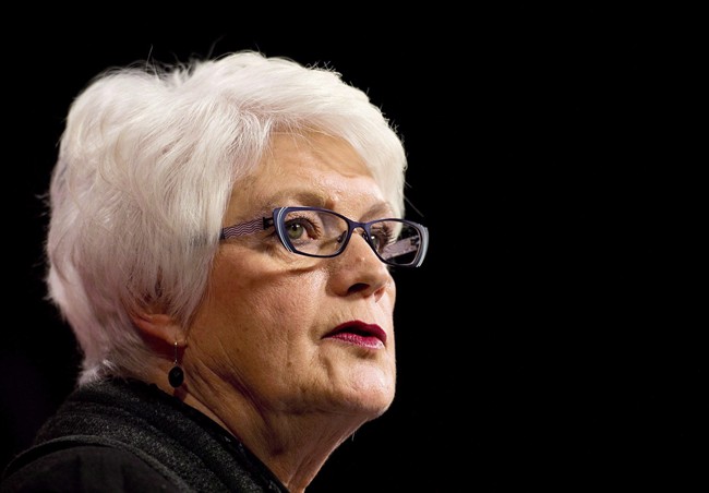 Ontario Education Minister Liz Sandals talks during a press conference at Queen's Park in Toronto on Thursday, January 15, 2015.