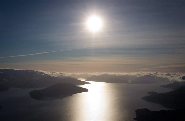 The Douglas Channel, the proposed shipping route for oil tanker ships in the Enbridge Northern Gateway Project, just south of Kitmat, B.C., is pictured on Jan. 10, 2012. 