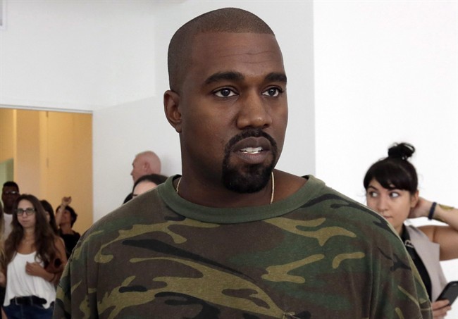 Kanye West appears at the Brother Vellies Spring 2016 collection presentation during Fashion Week in New York in this Sept. 10, 2015 file photo.