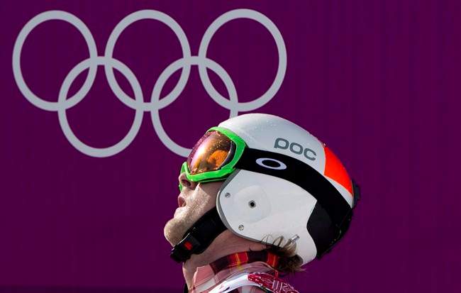 Canada`s Brady Leman reacts to his fourth place finish in the Men`s Ski Cross final at the Sochi Winter Olympics in Krasnaya Polyana, Russia, Thursday, Feb. 20, 2014. Superior helmets are certified by an international standards organization, but in Canada there's no law on safety regulations for ski or snowboard headgear.