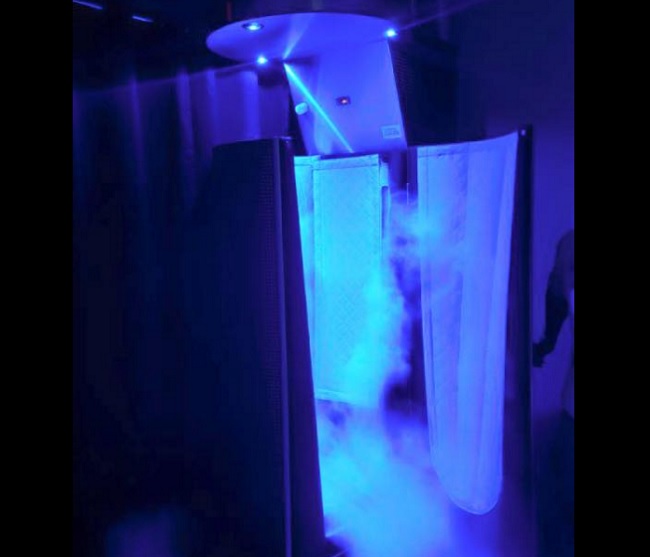 A cryotherapy chamber is seen in this photo from Rejuvenice's Facebook page.