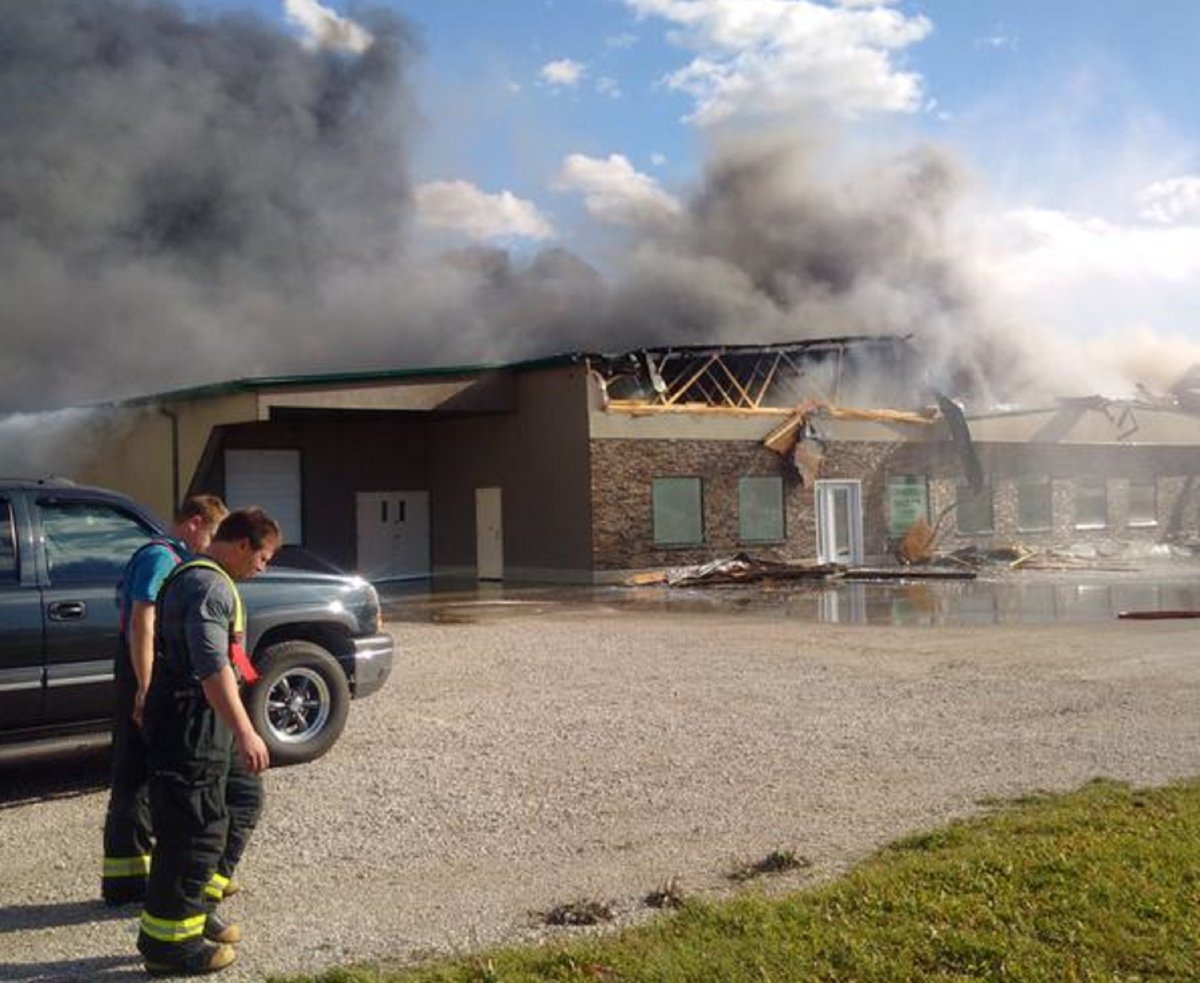 A fire tears through a Dauphin strip mall, destroying three businesses Wednesday afternoon.