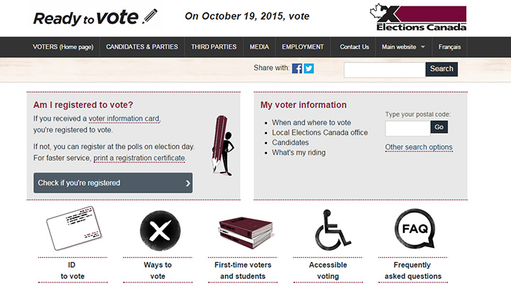 Elections Canada website down as Canadians set to vote on Election Day.
