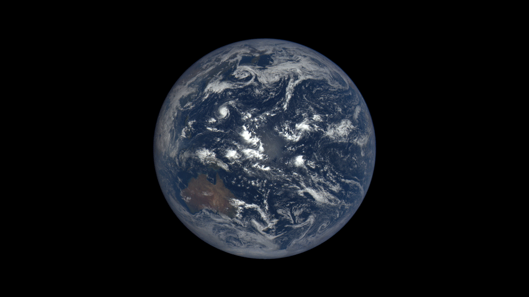 Earth, seen here rotating through an entire day on Sept. 17, 2015. The animation was produced using 22 still images.