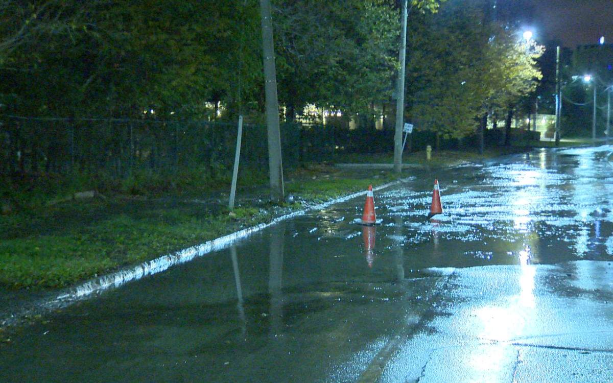 A water main break has closed the Bayview extension on Oct. 30, 2015.