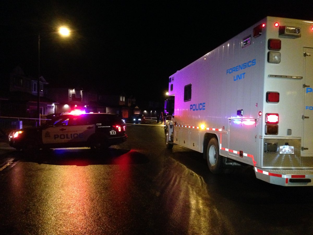 Edmonton police on scene at 173 Street and 11 Avenue the night of Oct. 30, 2015.