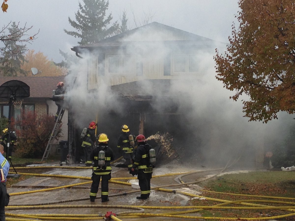 Winnipeg fire crews battle an intense blaze in Tuxedo. 