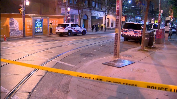 Toronto Police closed off the area near Church Street and King Street East after a shooting on Sunday morning.