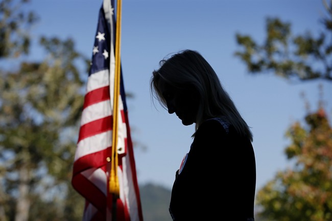 Dr. Christine Seals speaks during a news conference at Umpqua Community College Monday, Oct. 5, 2015, in Roseburg, Ore. , where nine people were killed by a lone gunman on Oct. 1.
