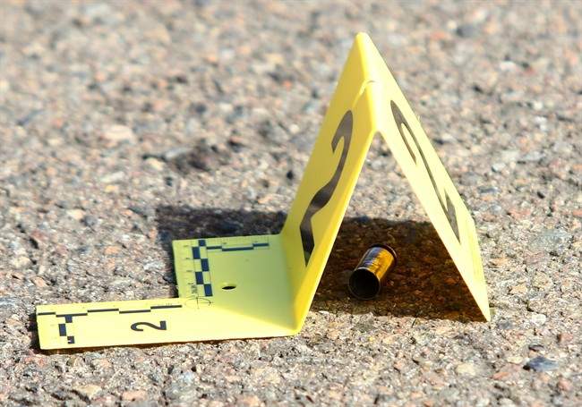 A bullet casing is seen on the ground in this file photo.