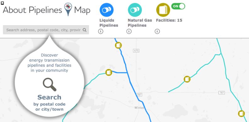 CEPA’s About Pipelines Map lets visitors find the location of pipelines in their area.