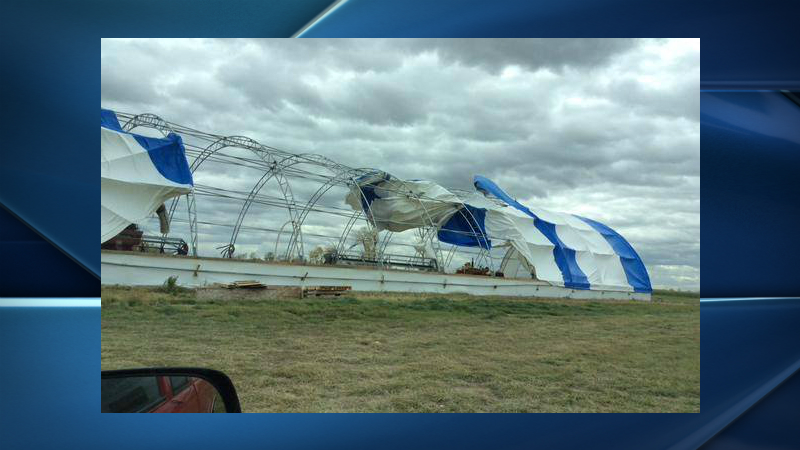 Southern Saskatchewan residents were cleaning up Monday morning after heavy wind gusts wreaked havoc on Sunday.