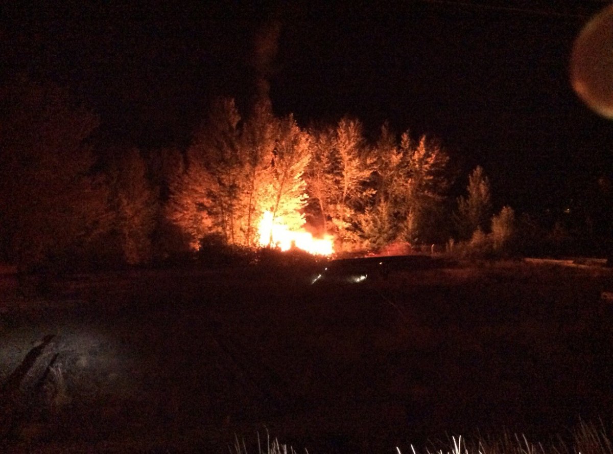 An RV was destroyed in a fire in West Kelowna on Sunday night. 