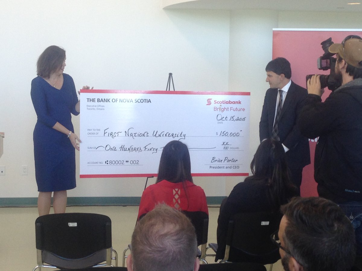 The money will be used to establish the Scotiabank Aboriginal Entrance Award.