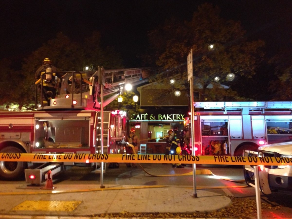 A fire broke out in the attic of Stella's on Sherbrook St. 