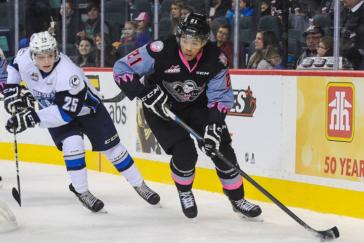 The Saskatoon Blades trade pick to Calgary Hitmen in exchange for Warman’s Terrell Draude.