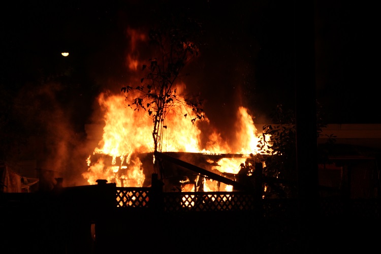 Travel trailer completely destroyed by fire in Surrey - image
