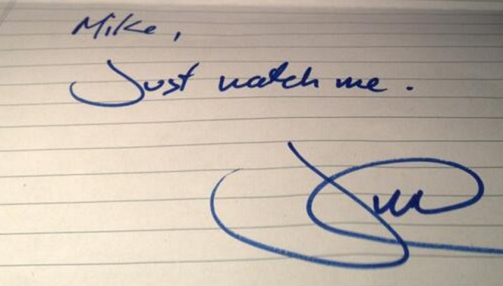 A note wriiten by Justin Trudeau is going for big bucks on eBay.