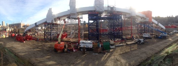 Construction at the Walterdale Bridge site Thursday, Oct. 22, 2015.