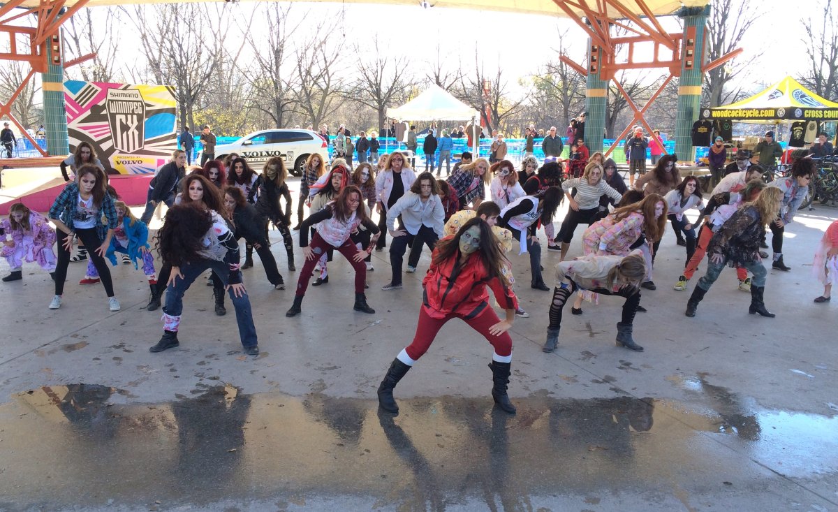 Zombie flash mob at The Forks.  October 25, 2015.