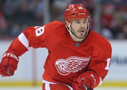 Former NHLer and Manitoban Ian White, seen here during his time with the Detroit Red Wings, was arrested and charged in Winnipeg on November 20, 2015.