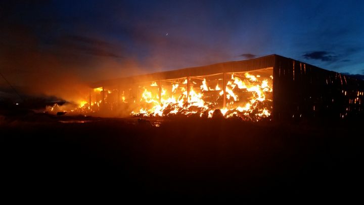 Magrath Fire Department responded to a hay bale fire South of Lethbridge Saturday afternoon that is expected to burn for two days. 