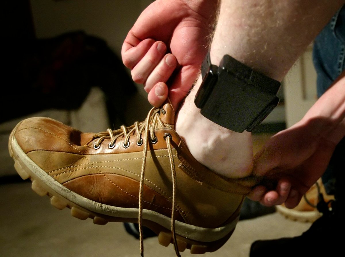 File photo of an ankle monitoring device.