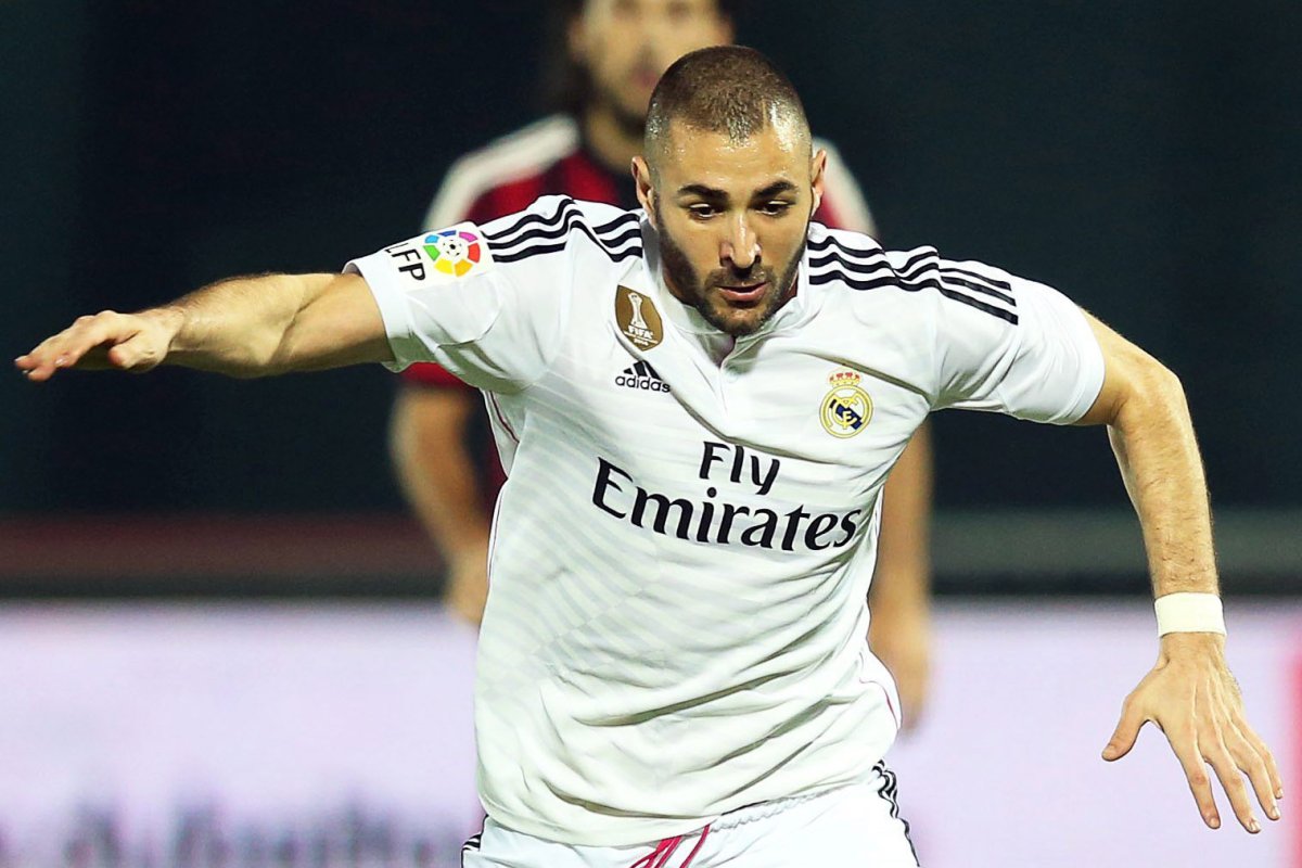 A file picture dated 30 December 2014 of Real Madrid's French striker Karim Benzema in action during the Dubai Football Challenge Cup 2014 soccer match against AC Milan at the Sevens stadium in Dubai,.