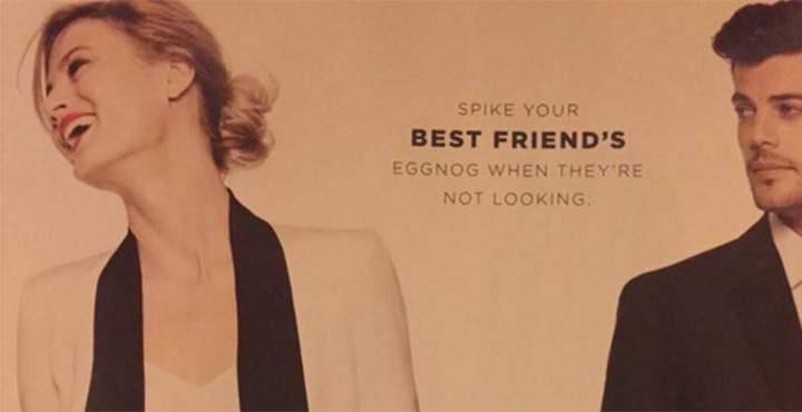 U.S. department store Bloomingdale's was forced to apologize this week for a Christmas ad that appeared to encourage date rape.