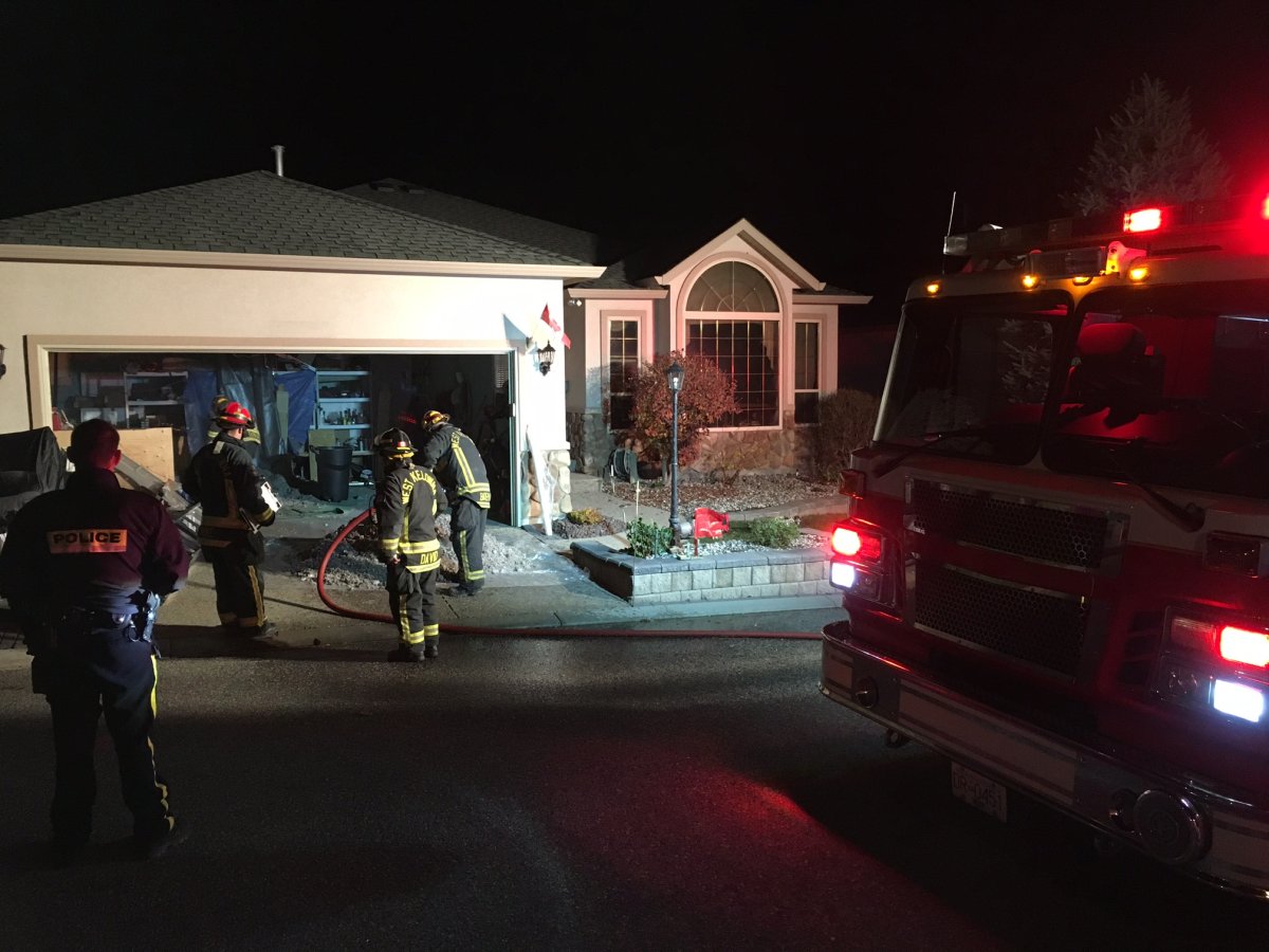 A West Kelowna couple are out of their home for the night following an electrical fire above the garage. 