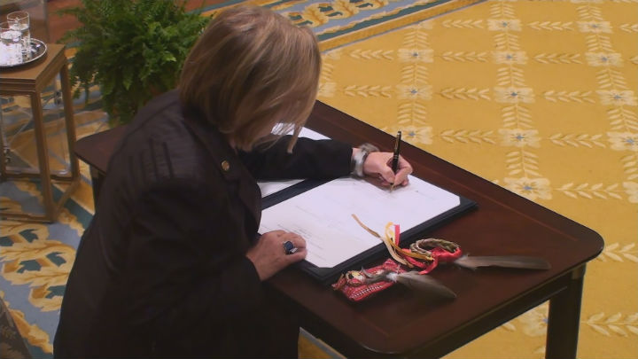 Minister of Indigenous and Northern Affairs Carolyn Bennett is one of three women in cabinet who write left-handed.