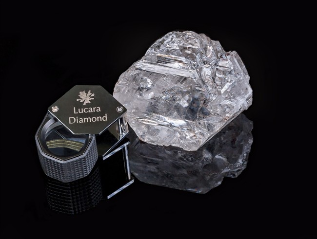 An 1,111-carat diamond is shown in this undated handout photo.