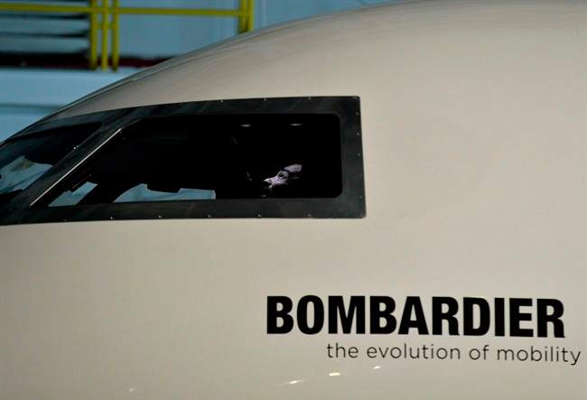 A mock up of a Bombardier Global 7000 aircraft is shown during a media tour in Toronto on Tuesday, November 3, 2015. Struggling aerospace giant Bombardier Inc. is asking the federal government for financial help.Federal Economic Development Minister Navdeep Bains said today he has received an official request for assistance from the company that included a specific dollar figure.