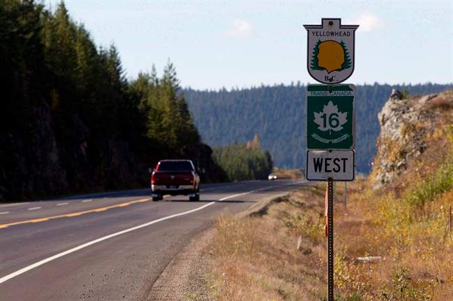 The Yellowhead, Highway 16, near Prince George, B.C., is pictured on October 8, 2012. The small British Columbia Cheslatta Carrier Nation has a decades-long anguished relationship with Highway 16, or the so-called Highway of Tears.Five people from the community of less than 350 near Burns Lake in central B.C. have disappeared along the route, including an entire family of four, says Chief Corrina Leween. 