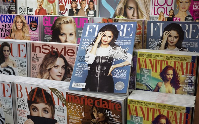 A copy of Flare magazine is seen at a news stand in Montreal, Saturday, Nov. 7, 2015. 