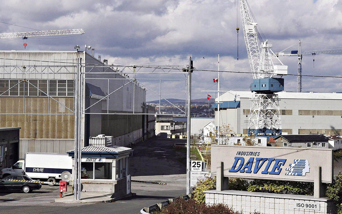 The entrance of the Davie shipyard in Levis, Que., is shown on Oct. 13, 2006. 