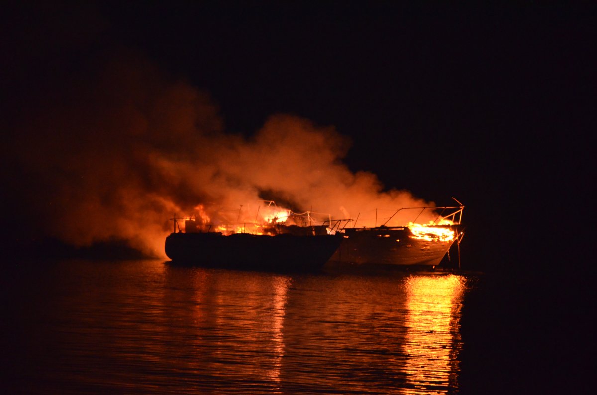 Crews are investigating a suspicious fire at the Cowichan Bay Marina on October 31, 2015. 