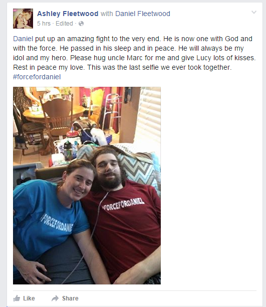 A screengrab of Ashley Fleetwood’s post.