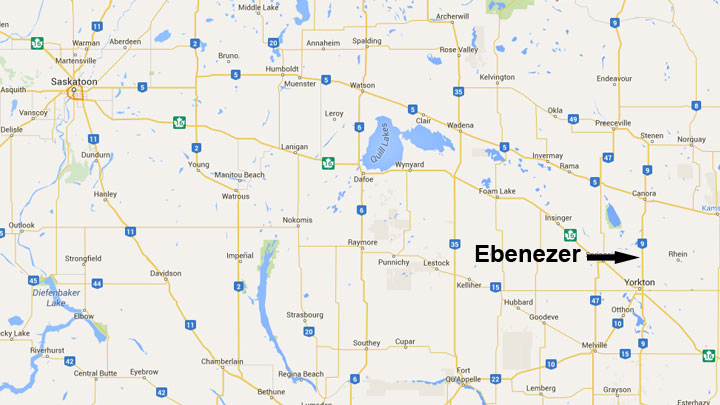 Four people sent to hospital after a three-vehicle collision on Highway 9 north of Ebenezer, Sask.
