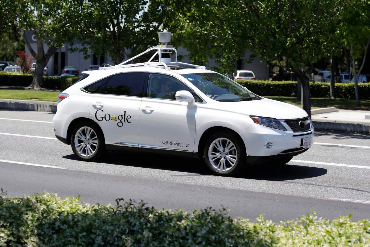  In this May 13, 2014, file photo, a Google self-driving car goes on a test drive near the Computer History Museum in Mountain View, Calif. 