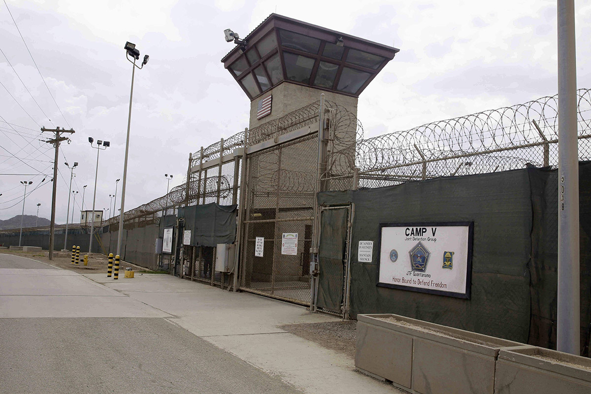 In this June 7, 2014 file photo, the entrance to Camp 5 and Camp 6 at the U.S. military's Guantanamo Bay detention center, at Guantanamo Bay Naval Base, Cuba. 