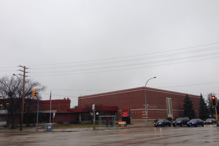 A basketball court joins other park amenities near Winnipeg’s Glenlawn Collegiate