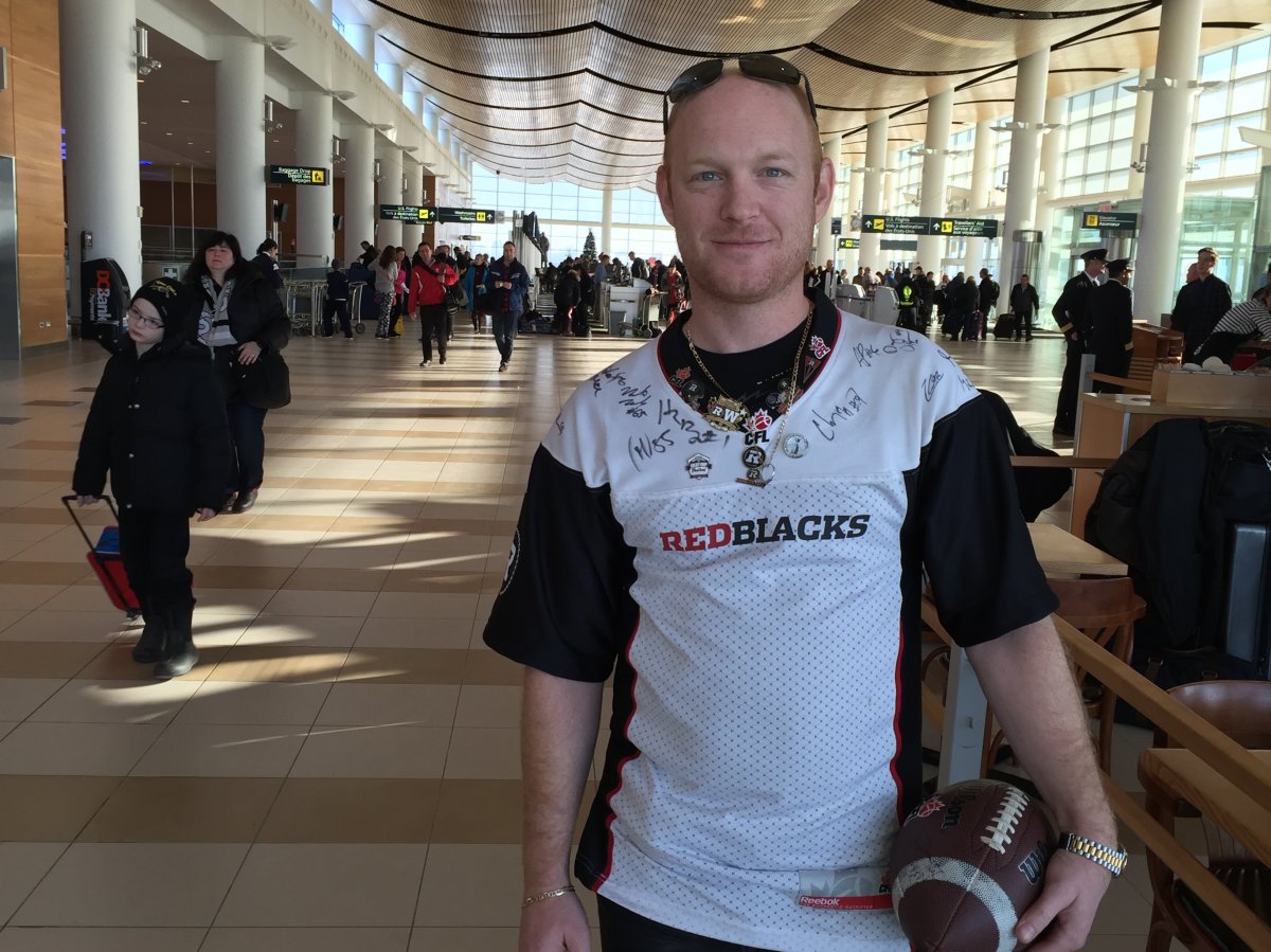 Joey Thompson, an Ottawa RedBlacks fan hailed Winnipeg's "prairie hospitality".
